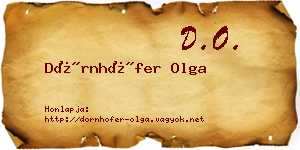 Dörnhöfer Olga névjegykártya